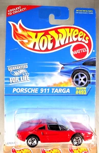 1995 Hot Wheels ERROR Blue/White #493 PORSCHE 911 TARGA / FERRARI 308 GTS Packed - Picture 1 of 7