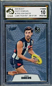 2024 Select AFL Luminous Thunderbolt REFRACTOR Josh Daicos Graded CGA 10 - Picture 1 of 3
