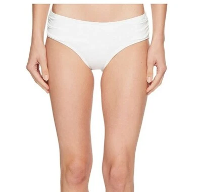 Pantalones de bikini Michael Kors icónicos sólidos fruncidos blancos talla XS 3318 para mujer Foto 1 de 2