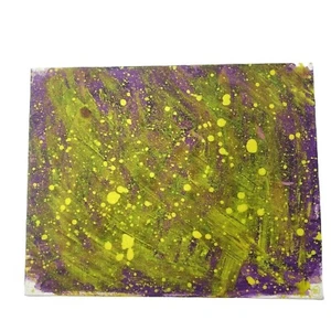 Original Abstract Painting 8 x 10 in on Canvas Colors Purple Yellow and More - Picture 1 of 7