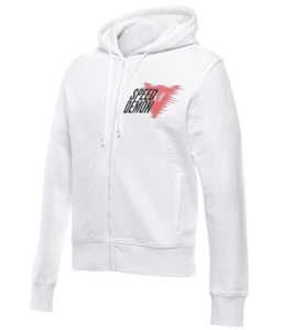 GIACCA FELPA FULL ZIP UOMO HOODIE MAN DAINESE SPEED DEMON VELOCE WHITE TG XL - Picture 1 of 2