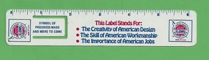 VTG 6" Bookmark Ruler International Ladies Garment Workers Union ILGWU AFL CIO - Picture 1 of 2