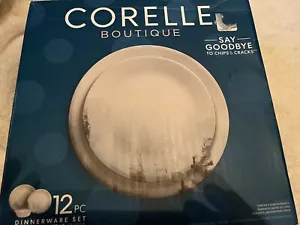 Corelle Boutique Tranquil Reflection 12 Pc Round Dinnerware Set- New - Picture 1 of 7