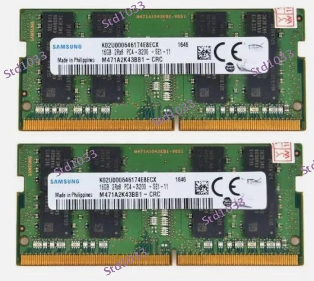 2x16GB 2RX8 DDR4 3200AA PC4-3200Mhz SODIMM 260 pin  Laptop Memory RAM Samsung - Image 1 of 1
