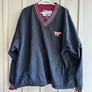 Giacca Pullover Vintage Champion Virginia Tech Logo Giacca Grande Uomo Y2K - Foto 1 di 12