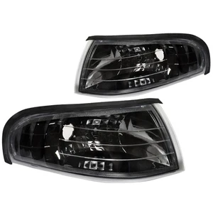 Black Housing Clear Lens Corner Lights for 1994-1998 Ford Mustang Parking - Picture 1 of 7