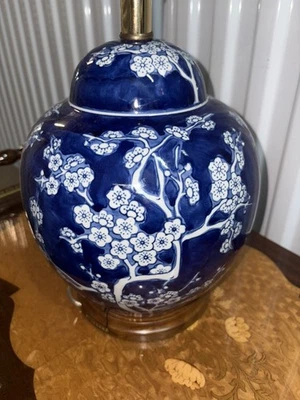 Ralph Lauren Large Blue and White Chinoiserie Ginger Jar Table Lamp 23" - Image 1 of 4