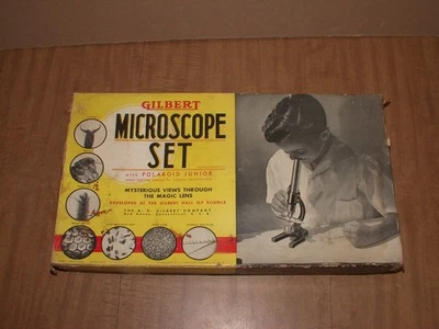Juego de microscopios Gilbert vintage nº.º 5 polariod jr manual ciencia kit repuestos reparación Foto 1 de 4