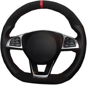 Steering Wheel Wrap For Mercedes Benz GLA 45 X156 C218 W205 Black Suede Cover - Picture 1 of 12