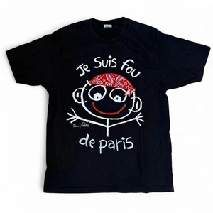 Vintage Danny First Je Suis Fou De Paris Künstler T-Shirt Erwachsene Large 90er Jahre Y2K Vintage - Bild 1 von 3