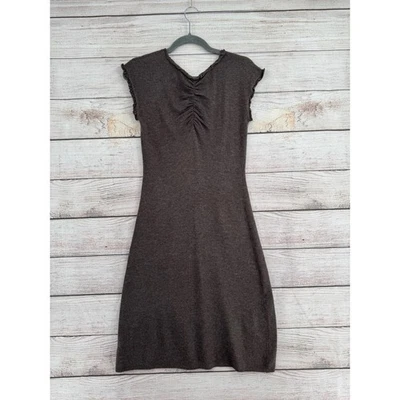 Knitted & Knotted Wool Cashmere Blend Ruffled Trim Dress Womens Small Brown - Image 1 of 4