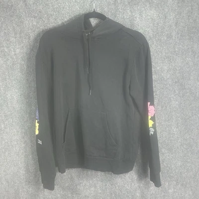 Adidas Black Hoodie Sweatshirt Grow Through What You Go Through Floral Sleeves L - Image 1 of 4