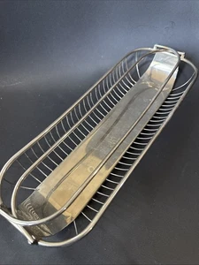 Vintage Oval 12” Roll Bread Basket With Movable Handles - Picture 1 of 9
