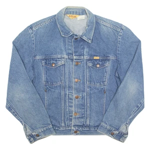 Vintage RUSTLER Mens Denim Jacket Blue 90s L - Picture 1 of 6