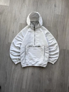 Vintage Nike 1/2 Zip Nylon White Anorak Jacket Center Nike Swoosh Logo 00’s - Picture 1 of 11