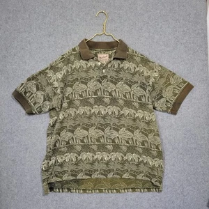 Vintage Woolrich Poloshirt Herren Extra Large Grün Palmen Verblassen Y2K Baggy - Bild 1 von 12