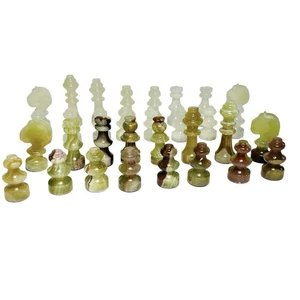 Juego de ajedrez vintage Carras mármol ónix para hombre 32 piezas hecho a mano Grecia sin tablero 1-2" - Imagen 1 de 14
