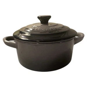 Le Creuset 8-oz Stoneware Round Mini Cocotte Freezer Oven Handles Gray Ombre - Picture 1 of 15