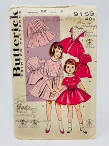 Butterick 9159 Pattern, Toddler Girls Dresses, Full Skirt, Size 3, COMPLETE - Picture 1 of 2