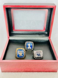 3 PCS Kentucky Wildcats 18k Brass Championship Ring W Box, US SHIP 1996/98 2012 - Picture 1 of 4