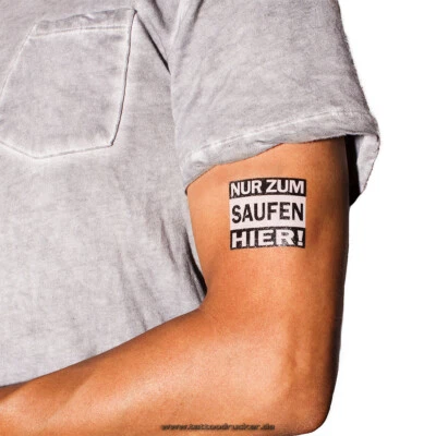 FETISH TATTOO 10 x "Solo para beber aquí" tatuaje - tatuaje de fiesta - tatuaje JGA (10)