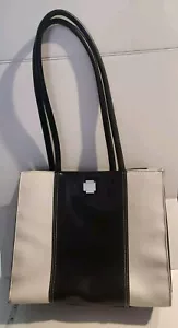 Vintage Liz Claiborne Black And White Tote Bag Beautiful EUC - Picture 1 of 8