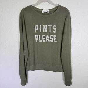Wildfox BBJ Sweatshirt Womens Large Beer Pints Please Baggy Beach Jumper Lounge - Picture 1 of 10