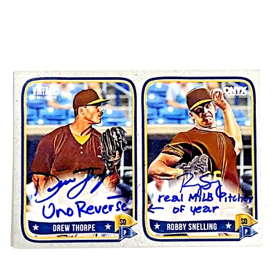 DREW THORPE / ROBBY SNELLING 2024 Onyx Vintage Dual Auto Padres 8/10 - Image 1 of 3