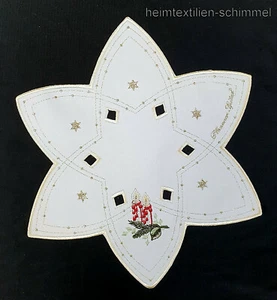 PLAUENER SPITZE ® Tischdeckchen WEIHNACHTEN Deckchen STERN Tischdecke 30cm Deko - Bild 1 von 4
