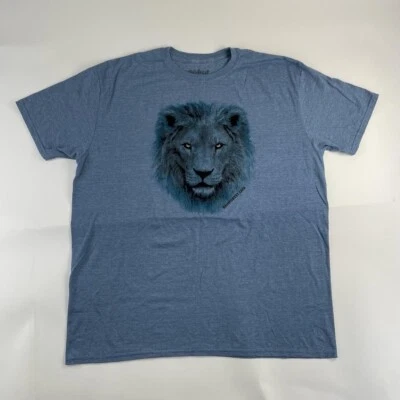 Rainforest Cafe Shirt 2XL Blue Mens Lion Short Sleeve Tee Casual Used - Image 1 of 4