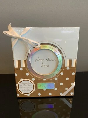 NEW Baby Boy’s Photo Album & Keepsake Box Blue/Brown Holds 120 Pics SEALED - Image 1 of 4