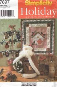 Weihnachtsmann Wandbehang Volksbaum Simplicity 7897 Schnittmuster - Bild 1 von 2