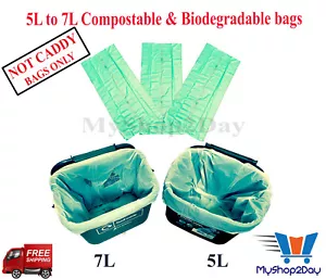 20 x 7L Compostable Biodegradable Liners Food Bin Caddy Kitchen Waste Bio Bags - Picture 1 of 3