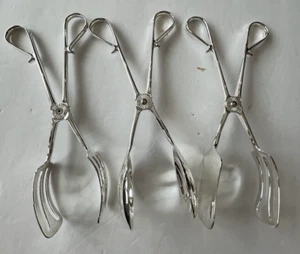 Elegance Silverplated Serving Tongs, set of three Cake Bread Salad 10" EP Zinc - Picture 1 of 17