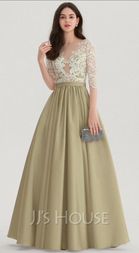 JJ's House Taupe Wedding Dress Size 2 - Image 1 of 4