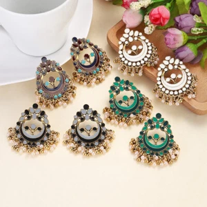 Pendientes colgantes étnicos retro turcos Jhumka para mujer con borla pendientes indios joyas - Imagen 1 de 28