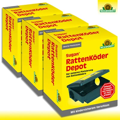 Neudorff 3x Sugan® RattenKöder Depot Dachboden Keller Garage Haus Bekämpfung - Bild 1 von 3