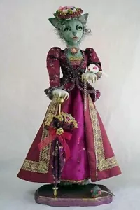 Bambola arte tessuto modello CD ""Madame Le Chat"" di Stephanie Novatski - Foto 1 di 3