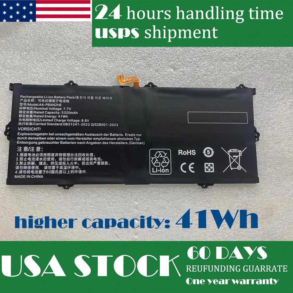 AA-PBAN2HE battery For Samsung Galaxy Book Go 340XDA NP340XLA 41Wh