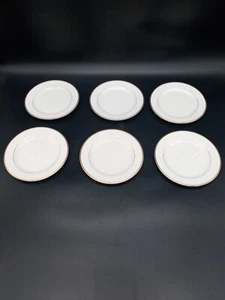 6 Johnson Brothers England White & Gold Trim Bread/Dessert Plates - Picture 1 of 4