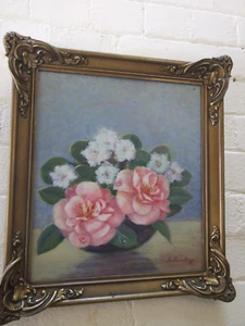 PINTURA AL ÓLEO ORIGINAL AUSTRALIANA A .ASOVTSEFF'' ROSAS BODEGONES '' HALLAZGO RARO - Imagen 1 de 10