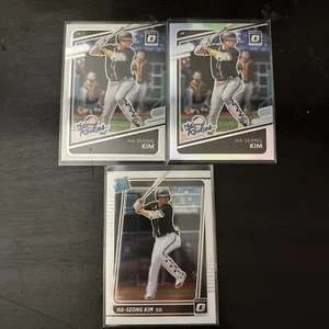 2021 Optic Baseball HA-SEONG KIM The Rookies HOLO SILVER PRIZM RC + 2 Base Rc - Picture 1 of 4