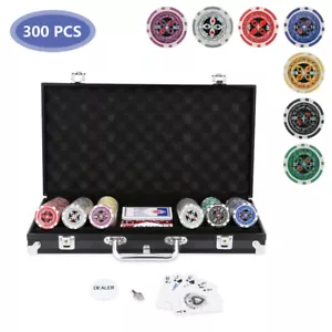 Pokerchips Laser Chipskoffer Pokerset Würfel 300 Chips Casino Clay Pokerkoffer - Bild 1 von 13