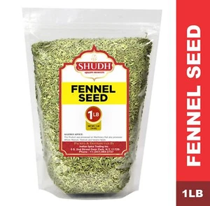 SHUDH Fennel Seeds 1 LB | 16 oz | (Saunf Sabut) Whole Spice - Picture 1 of 3