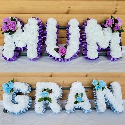 ELITE FLORAL DESIGN MUM GRAN Funeral Flowers Artificial Tribute Package Wreath Silk Grave Letters