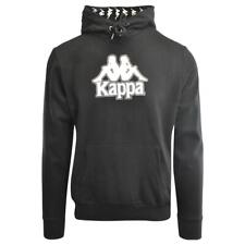 Kappa Men's Vedad Hoodie Black Pullover Drawstring Large Chest Logo (S01)