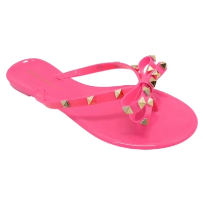 NUEVO EN CAJA Chanclas de goma Valentino Rockstud para mujer rosa o dorado talla 36 37 38 Foto 1 de 4