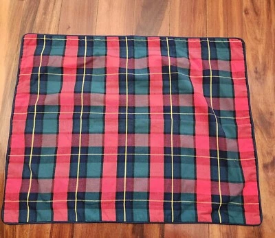 Red Scottish Plaid Pillow Sham Cover Standard Green Navy Blue Large Square Check - Image 1 of 4