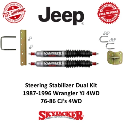 Skyjacker Steering Stabilizer Dual Kit For 1987-1995 Jeep Wrangler YJ 4WD #9200 - Image 1 of 4