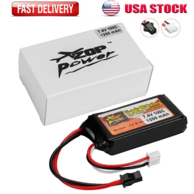 2S 7.4V 1200mAh 100C Lipo Battery SM 2P Plug for RC Truck Boat Airplane Drone US - Image 1 of 4